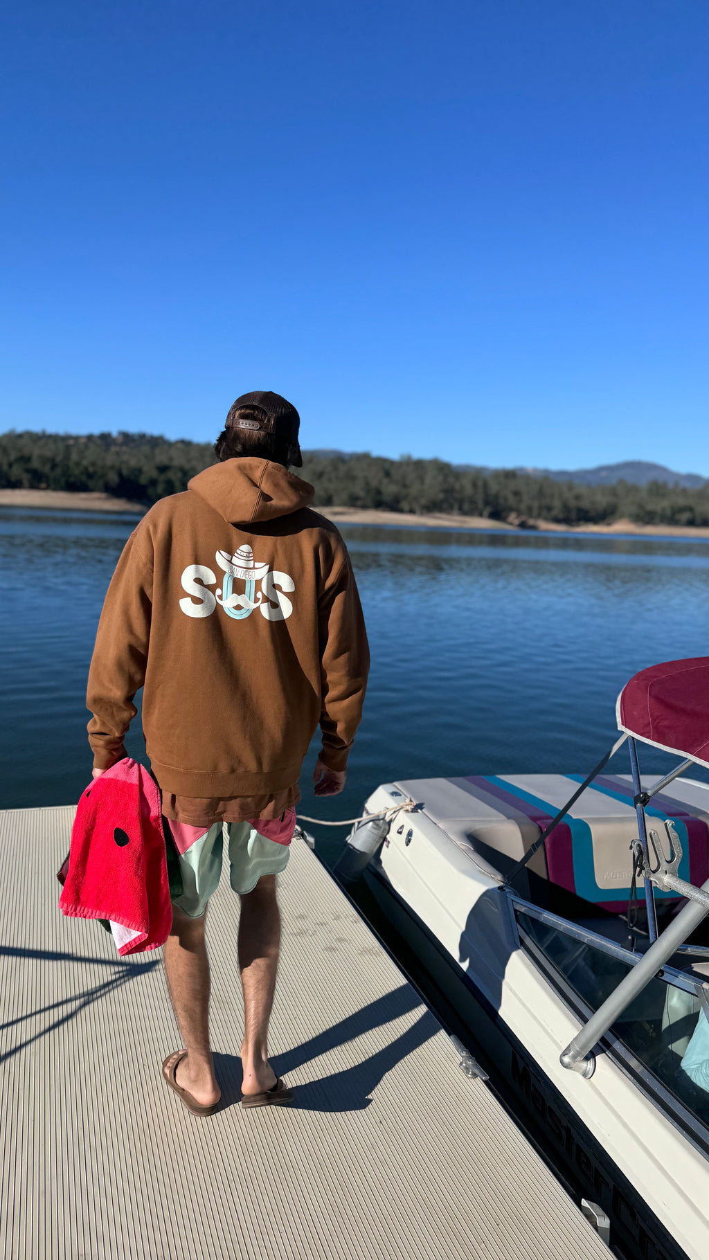 Classic SOS Hoodie Brown